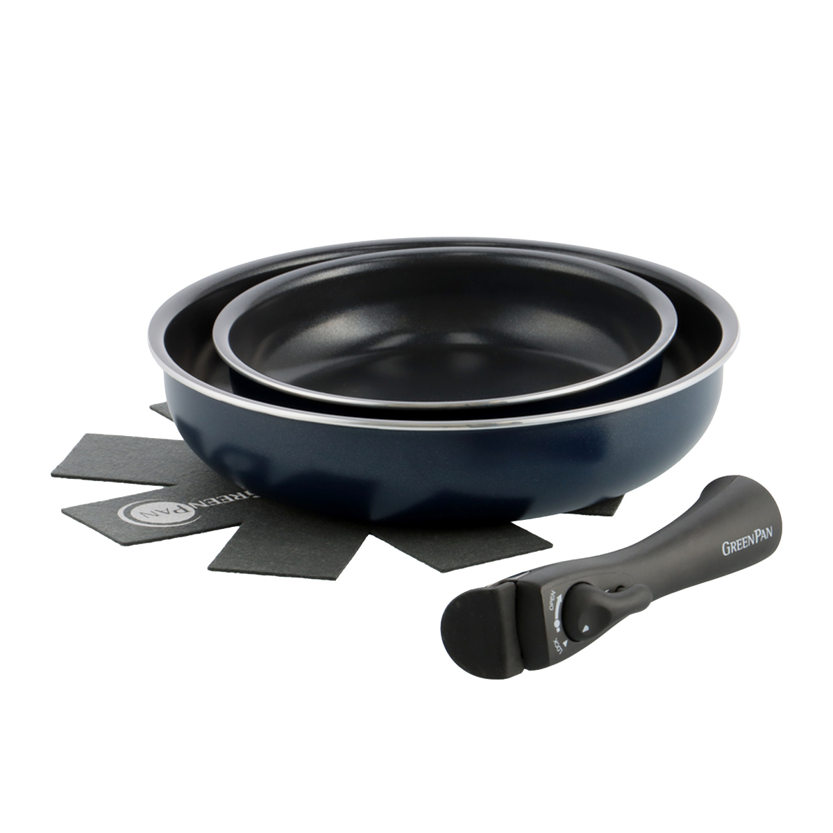 GREEN PAN フライパン4点セット 20cm 26cm クリックシェフ 着脱ハンドル付き